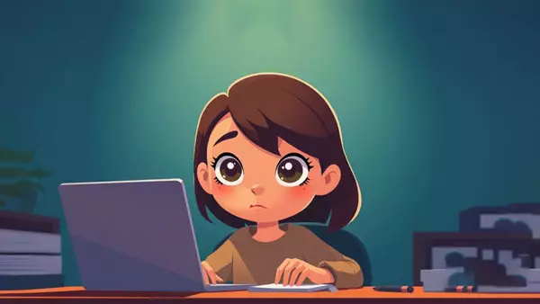 دخترک در حال یادگیری زبان