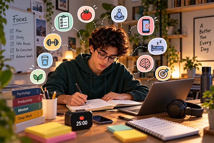 10 روش افزایش تمرکز هنگام درس خواندن