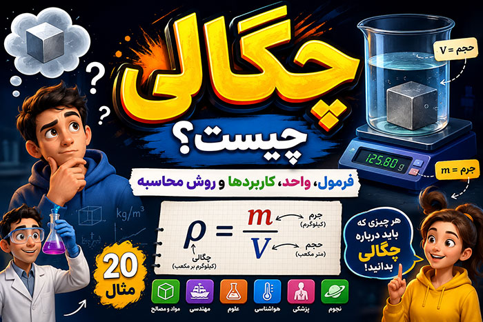 چگالی چیست؟ فرمول، واحد، کاربردها و روش محاسبه با 20 مثال