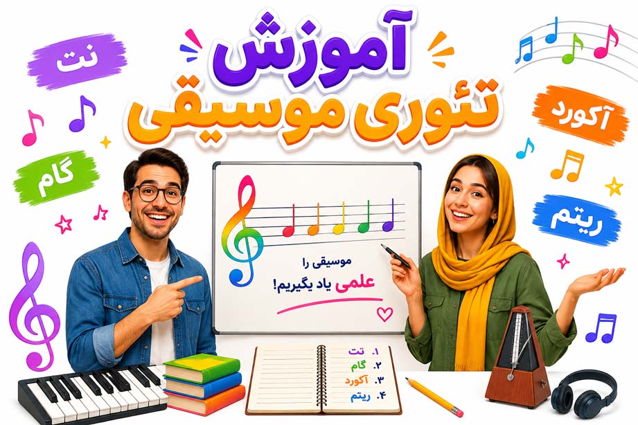 آموزش تئوری موسیقی 0 تا 100 به زبان ساده با PDF رایگان   