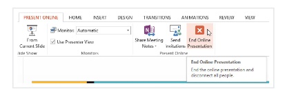 کلیک بر گزینه End Online Presentation