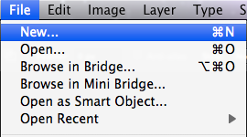 File > New Image in Menu