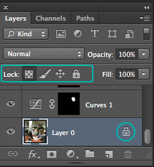 layers Palette - Lock icons