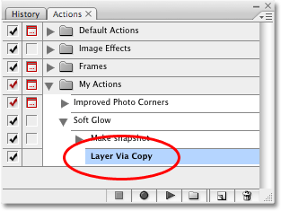 The second step now appears in the Actions palette in Photoshop. 