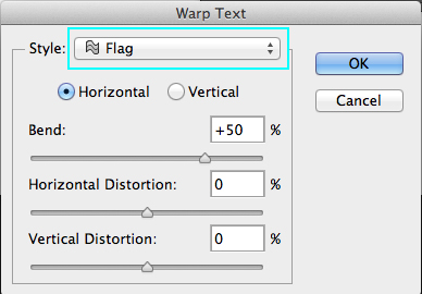 Warp Text Dialog Box