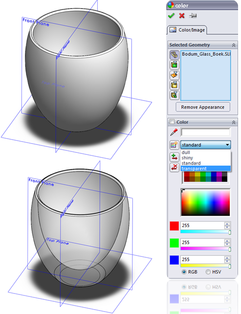 Change Transparency in SolidWorks