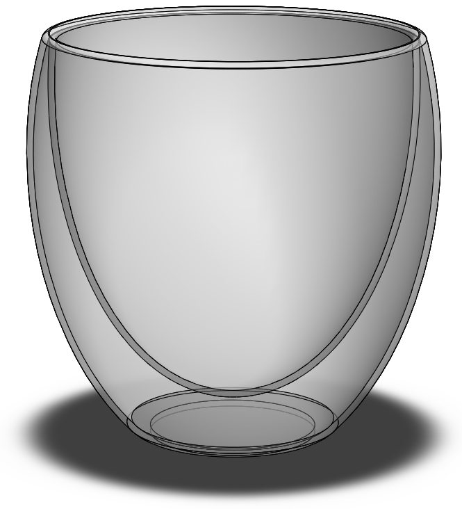 Double Walled Drinking Glass in SolidWorks