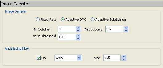 تنظیمات Adaptive DMC Image Sampler