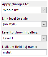 ListNum field list name