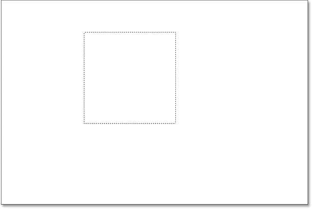 Drawing a rectangular selection on Layer 1. Image © 2016 Photoshop Essentials.com