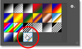 Selecting the Russell's Rainbow gradient in the Gradient Picker. 