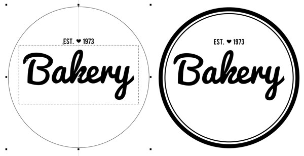 Setting up circles to create a label
