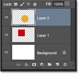 The Layers panel showing each item on its own layer. 