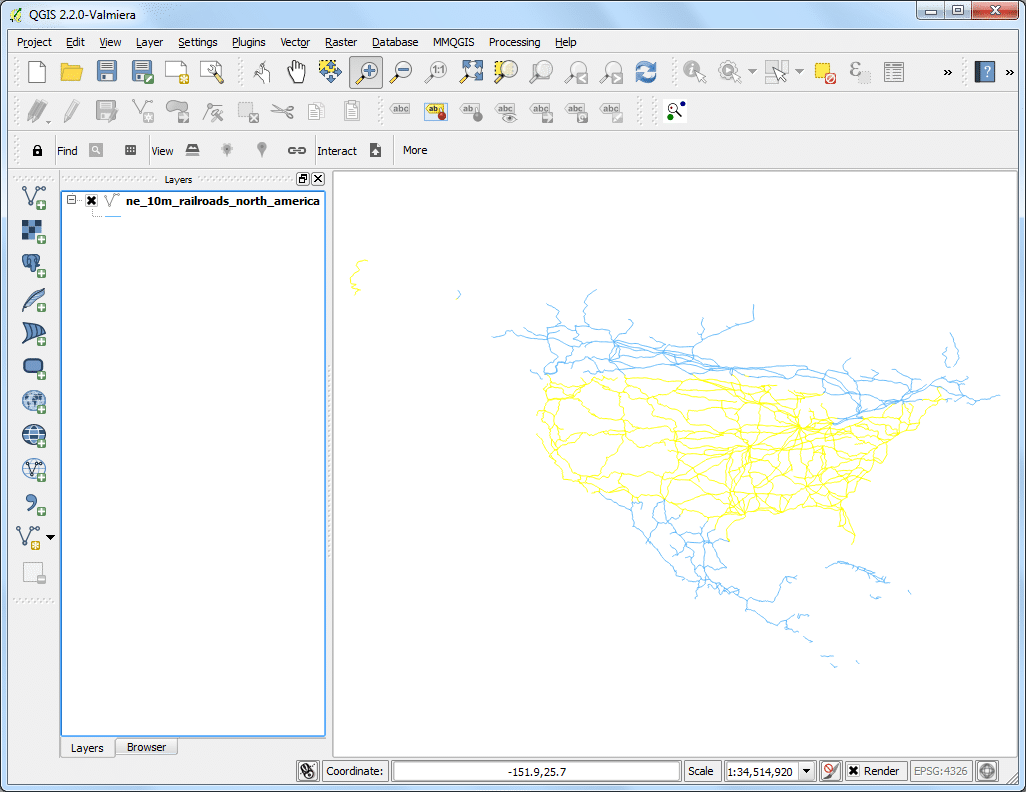 تمام خطوطی که در USA هستند به رنگ زرد درآمدند