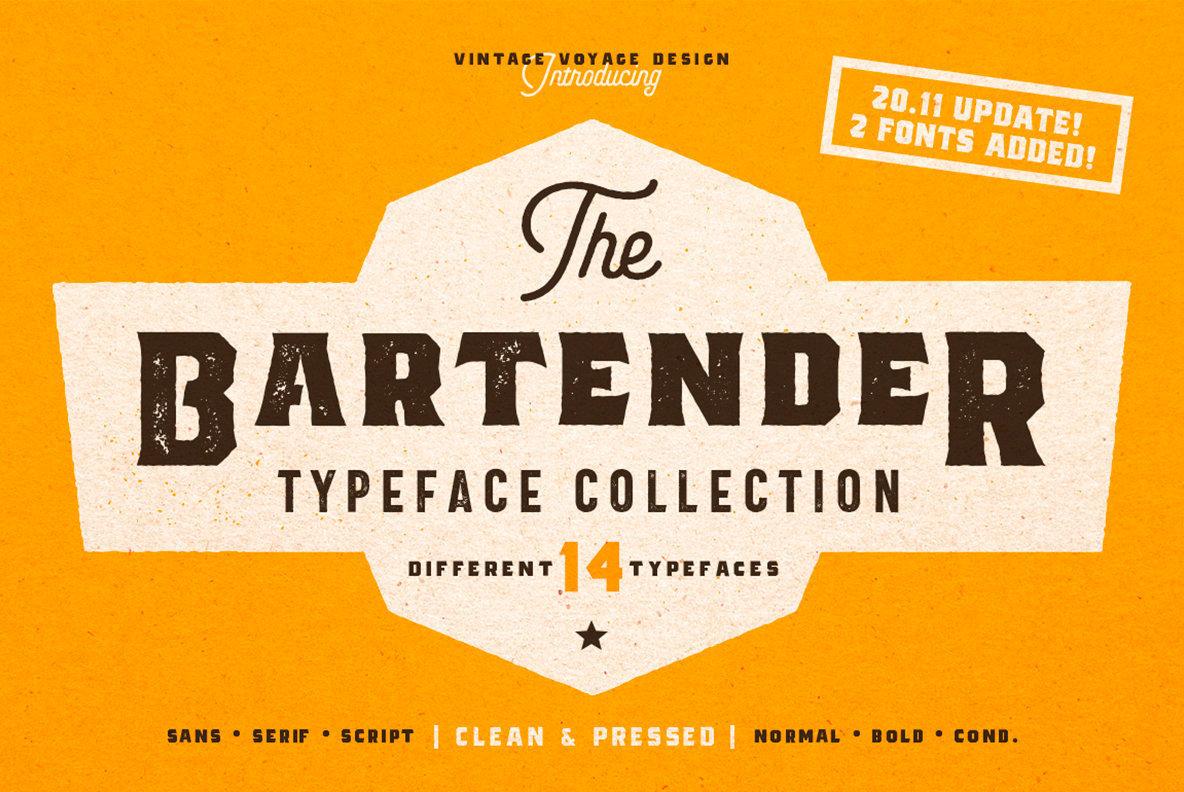 the bartender typeface graphic