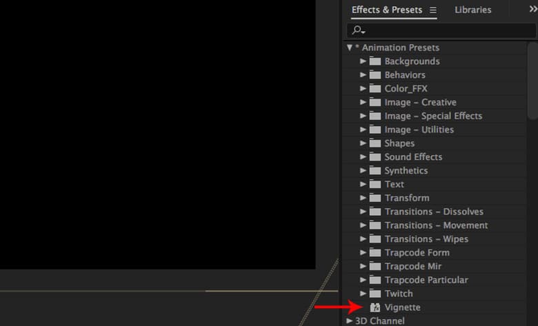 مشاهده افکت هاباگزینه animation preset