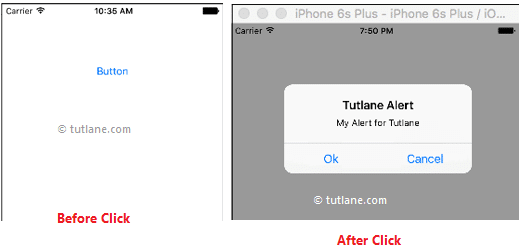 ios alerts swift app example result or output