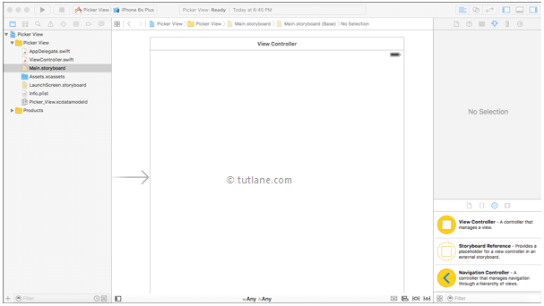 ios ui pickerview project storyboard file in xcode