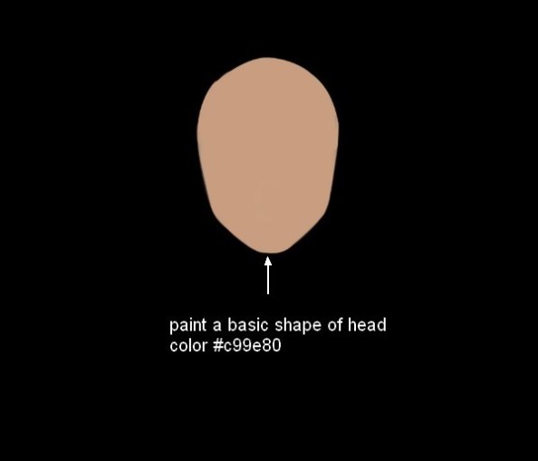 paint a basic shape of head