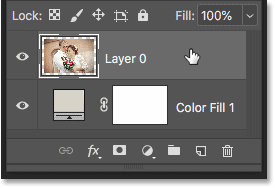 در پنل لایه ها، تصویر "Layer 0" را انتخاب کنید