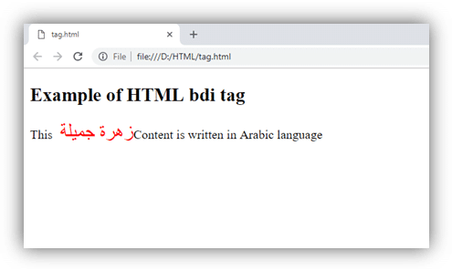 HTML bdi tag