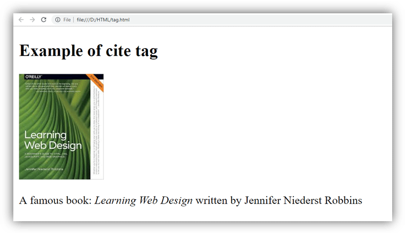 HTML cite tag