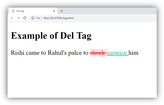HTML del tag