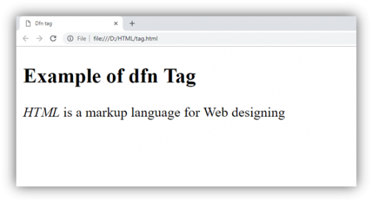 آموزش تگ Dfn در HTML