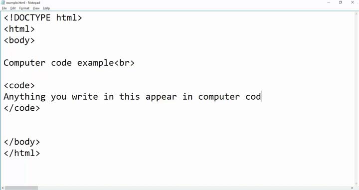 آموزش تگ code در HTML