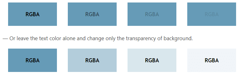 شفافیت در CSS با استفاده از RGBA