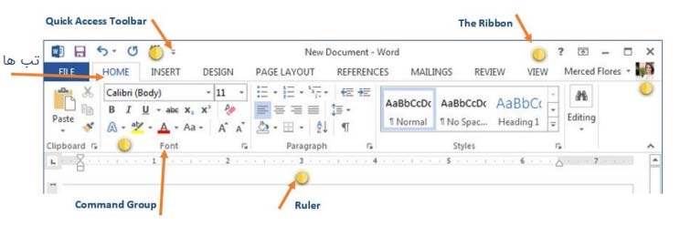  کلیات رابط کاربری Word