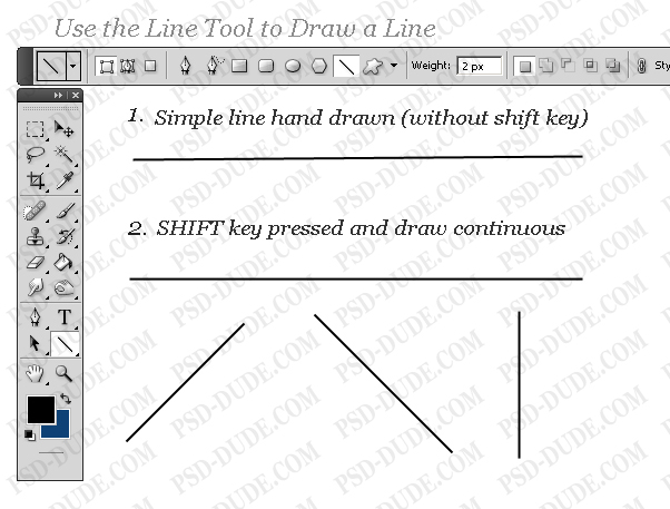 how to draw a straight line in photoshop line tool