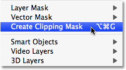 ایجاد یک clipping mask