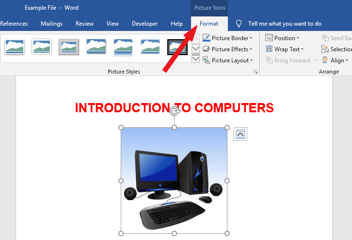 add border to picture in word