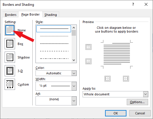 How to remove borders in Word