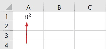 How to type exponents in Excel