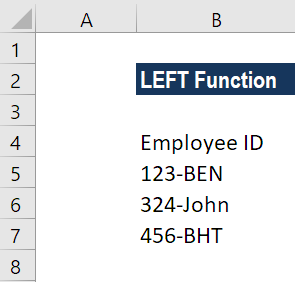 LEFT Function - Example 2