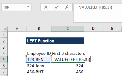 LEFT Function - Example 2a