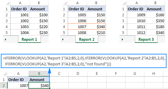 Nested IFERROR functions to perform sequential Vlookups