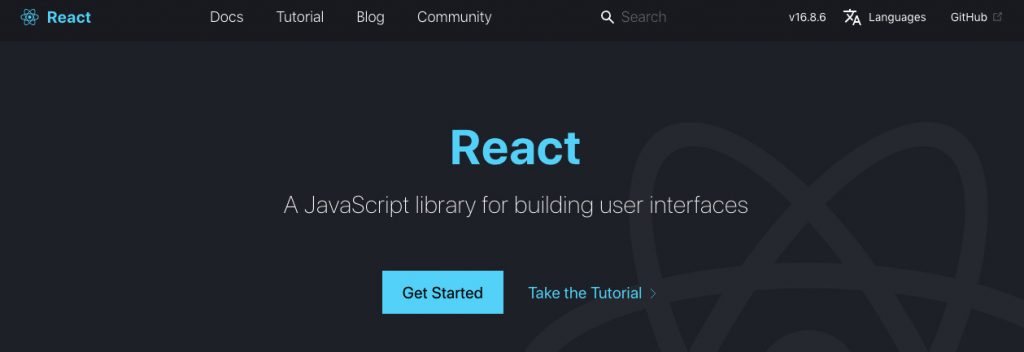 React homepage what is react