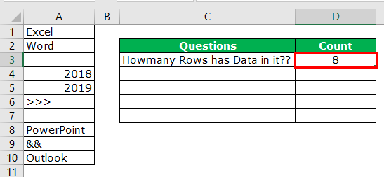 Row Count Example 2-1