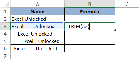 TRIM Function - Remove Spaces