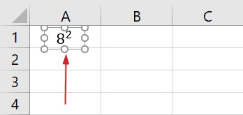 typing exponents in Excel