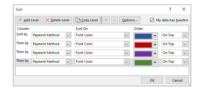 dialogue box preference of font colour