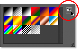 Clicking the gear icon in the Gradient Picker. 