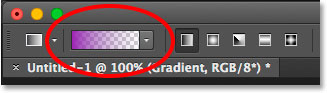 The gradient preview bar showing the purple to transparent gradient. 