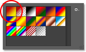 The updated Foreground to Background thumbnail in the Gradient Picker. 