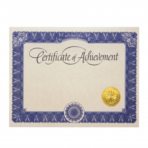 A Certificate of Achievement Paper