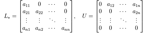 Gauss-Seidel method in MATLAB - Lower and Upper Triangular Matrix