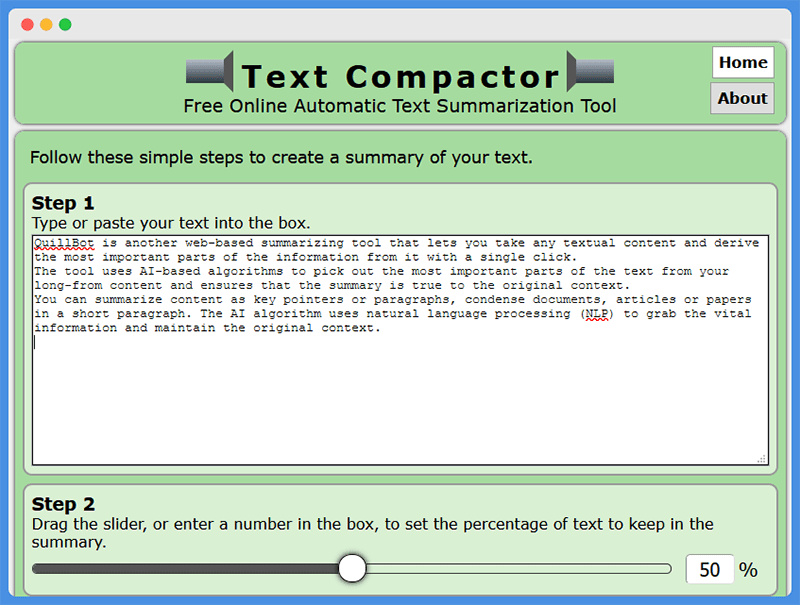 سایت Text Compactor